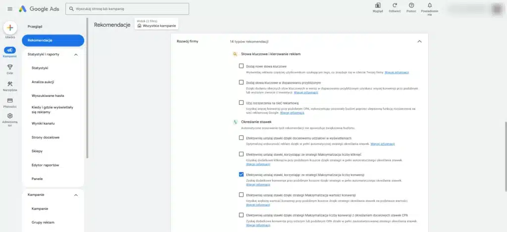 Automatyzacja Google Ads - kiedy warto używać AI w kampaniach Google 4 Automatyczne stosowanie w Google Ads